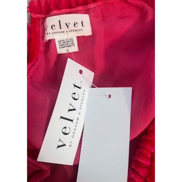 Velvet by Graham and Spencer Pink Silk Blend Halter Style Top Size Large NWT - Picture 4 of 6